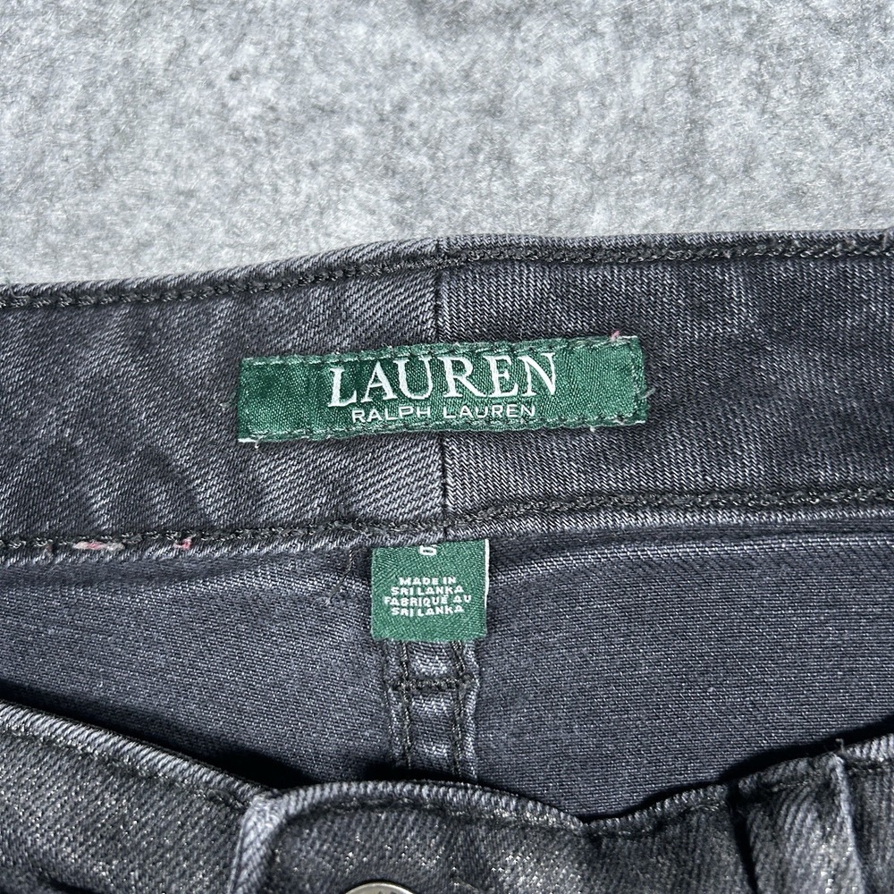 Lauren Ralph Lauren Jeans Womens Size 6 30x29 Black Classic Skinny Waxed - Picture 2 of 16